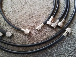 RG-8 jumper cables all with N Type connectors Length 30" to 6' - Zdjęcie 1 z 4