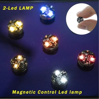 10pcs Magnetic Control Lamp 2-led Lamp Toys for Action Figures/car Model/aircraf - Image 1 of 4