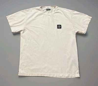 Stone Island Camiseta Para Hombres XL Blanca Pullover Camiseta Cuello Redondo Ropa de Calle Brújula Foto 1 de 4