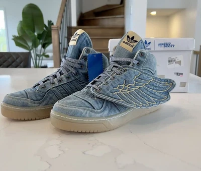 Adidas Jeremy Scott Wings Denim size 44 2/3 - Photo 1/4