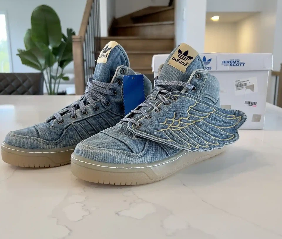 Adidas Jeremy Scott Wings Denim size 44 2/3 - Photo 1/4