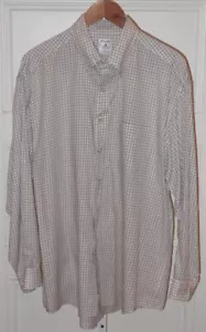 Brooks Brothers Herren Elfenbein Grün Weinrot Kariert Baumwolle Sport Hemd Gr. L - Bild 1 von 6