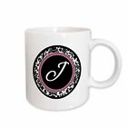 3dRose Letter J stylish monogrammed circle - girly personal initial personalized