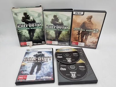 4x PC Call Of Duty Games - COD 4, Modern Warfare 2, Original COD, WAW -READ DESC - image 1 of 4