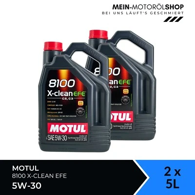 Motul 8100 X-clean EFE 5W-30 BMW LL04 Mercedes VW Opel Fiat 2x5 Liter = 10 Liter