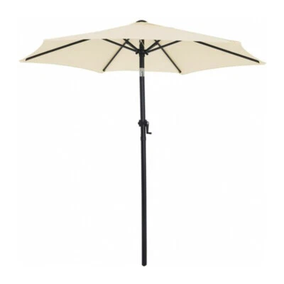 Ombrellone da giardino bianco palo centrale diametro m 2,40 esagonale tavolo - Immagine 1 di 4