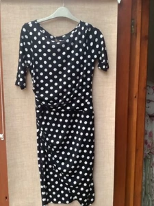 NEXT Black & White Polkadot Woman's Dress Size 10 - Picture 1 of 6