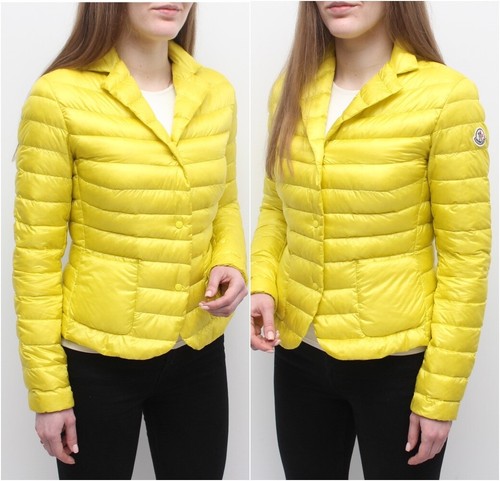 Giacca tampone trapuntata Moncler Lisette donna leggera taglia 1 ~XS S giallo