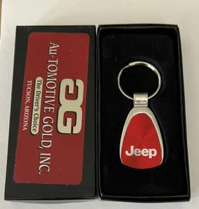 Jeep Tear Drop Key Ring Keychain Red - Picture 1 of 1