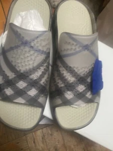 Burberry Men Stingray Rubber Lichen IP Check Slides (43) 80889621005 NIB Rt$550 - Picture 1 of 10