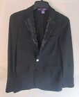 *Ralph Lauren Collection Purple Label Women’s 2 Black Beaded Blazer Jacket EUC 