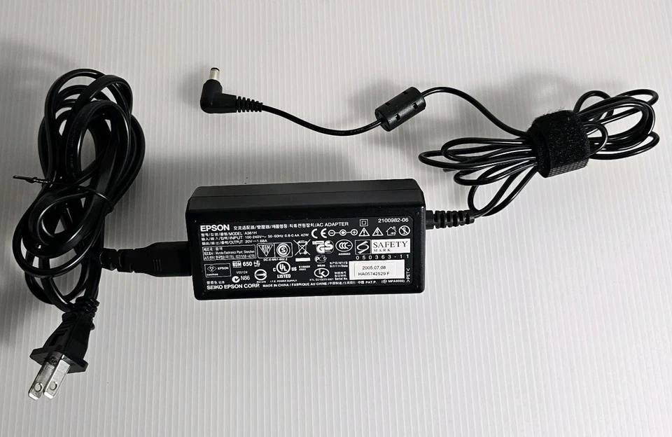 Adaptador de fuente de alimentación con cable de 20 V para impresora fotográfica PictureMate original Epson A361H Foto 1 de 3