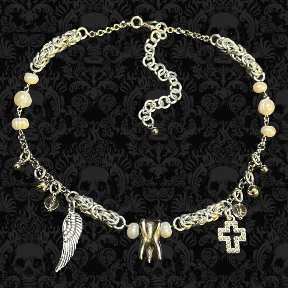 Ожерелье с зубной феей из византийских бусин/амулетов 18 дюймов - Изображение 1 из 4