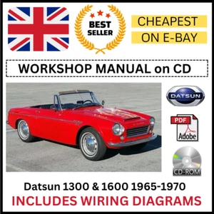 Datsun 1300 & 1600 1965-1970 Workshop Manual Service + Wiring Diagrams ON CD - Picture 1 of 7