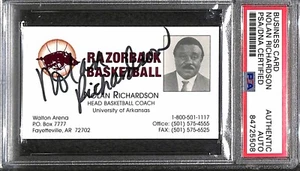 Nolan Richardson "1994 Final 4 Champs HOF" Signed Autographed Business Card PSA - Picture 1 of 3