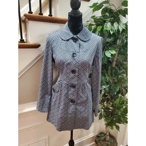 Live A Little Women's Blue & White Cotton Long Sleeve Buttons Front Coat Size S - Picture 1 of 11