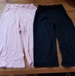 Epic Threads Lot Of 2 Girls Black & Pink  Wide Leg  Cropped Pants Size S (5-6) - Picture 1 of 10