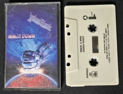 JUDAS PRIEST - RAM IT DOWN - CASSETTE TAPE - ROB HALFORD - DAVE HOLLAND IAN HILL - Image 1 of 2