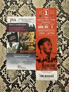 MYLES GARRETT 2017 ROOKIE YEAR PRESEAON SIGNED TICKET STUB EARLY AUTO BROWNS JSA - Picture 1 of 3