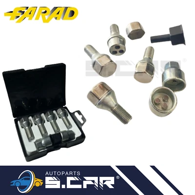 FARAD Kit 4 Bulloni Antifurto Per AUDI A3 A4 Cerchi Ruote Stil Bull ZA - Immagine 1 di 4