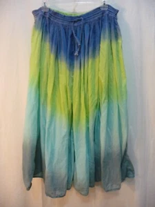 BOOM I Women's Gypsy SKIRT One Size long hippie boho ombre dipdye 100% cotton - Picture 1 of 10