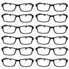 12 Packs Unisex Rectangle Reading Glasses Light Weight Readers for Men Women