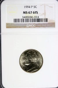 1994 - P NGC MS67 6FS Jefferson Nickel!!  #B11796 - Picture 1 of 2