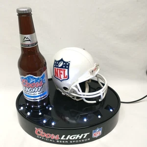 Coors Light Beer Bottle NFL Helmet Back Bar Sign 3D LED Lights Rare! - Picture 1 of 9