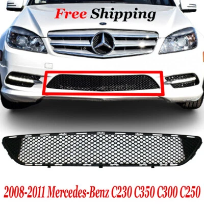For 2008-11 Mercedes-Benz Front New Bumper Grille C230 C350 C300 C250 W204 Black - Image 1 of 4