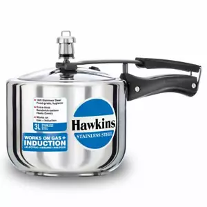 Hawkins Stainless Steel Induction Compatible Pressure Cooker (Tall), 3 L, Silver - Picture 1 of 3