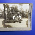 Antique Stereoview Card Swedish American Women Boy Standing Path Darlarne Sweden