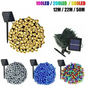 100/200/500 LED Solar Fairy String Lights Outdoor Garden Christmas Lights Decor - Picture 1 of 24