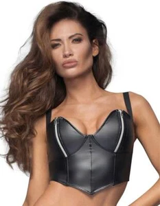 Noir Handmade - Top Sexy Power-Wetlook Con Zips Plateados Negro - S-3XL - Imagen 1 de 2