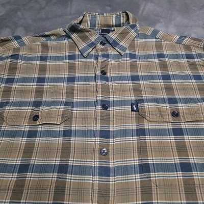 Ralph Lauren Vestido Polo a Cuadros Manga Larga Mediano Camisa de Negocios Bolsillo Botón Foto 1 de 4