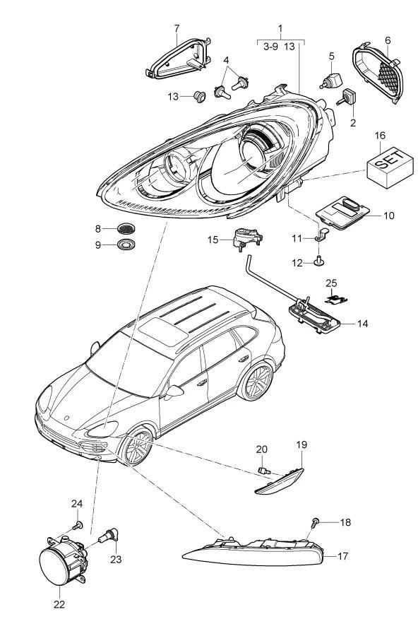 FARO IZQUIERDO OEM PORSCHE CAYENNE 958-631-177-22 Foto 1 de 1