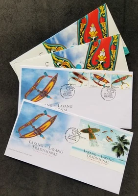*ENVÍO GRATUITO Malasia Cometas Tradicionales 2005 Juegos Playa Coco Árbol (par FDC) Foto 1 de 4