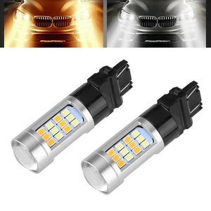 user friendly 2x Dual Color 3157 LED Turn Signal Light Bulb White Amber - Picture 1 of 12