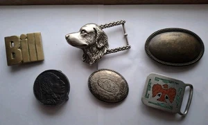 Vintage 6 Schnallen Konvolut versilbert und Messing Material Unisex - Bild 1 von 12