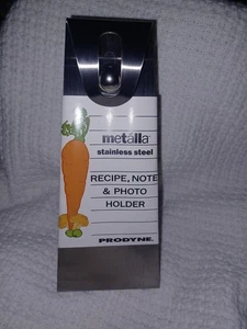 Recipe, Note & Photo Holder Brushed Stainless Steel With Ball Bearing Clip New - Picture 1 of 6