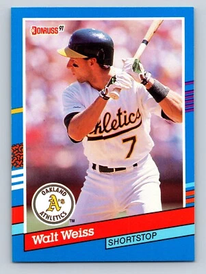 Walt Weiss 1991 Donruss #214 Oakland Athletics - Image 1 of 2