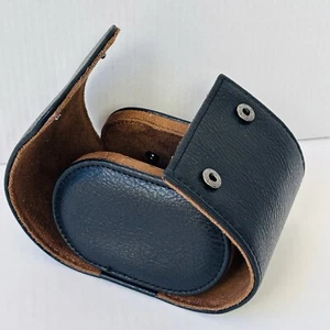 Black Leather Travel Watch Case , Missing Inside Roll E1-894 - Picture 1 of 8