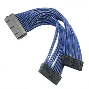 5X Power Extension Cable Wire ATX 24Pin 1 to 2 PSU Male to Female Y Splitter Gtz - Picture 1 of 4