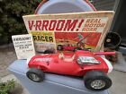 Vintage 1963 Mattel V-RROOM! Guide-Whip Racer Red Car with Original Box #5