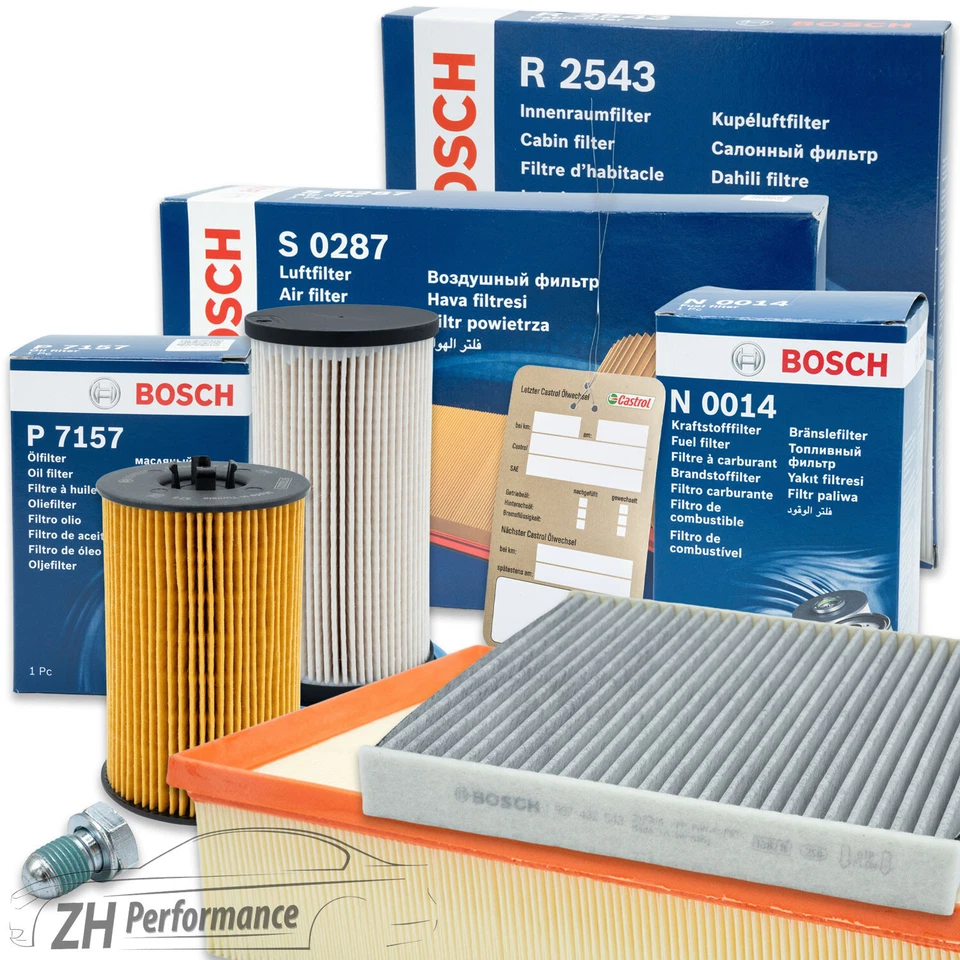 BOSCH INSPEKTIONSPAKET FILTERSATZ AUDI A3 Q3 SEAT SKODA VW GOLF 7 1.6 2.0 TDI - Bild 1 von 4