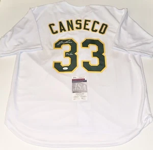 Jose Canseco signed White Oakland A's Custom jersey W/ 40/40 Insc. JSA Witnessed - Picture 1 of 4