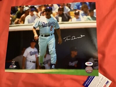 TOMMY LASORDA SIGNED 11x14 PHOTO LOS ANGELES DODGERS BASEBALL HOF PSA COA  RARE - Image 1 of 2