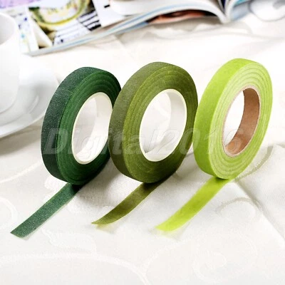 1 Roll Florist Floral Stem Tape DIY Craft Corsage Buttonhole Flower Stamen Green - Image 1 of 4