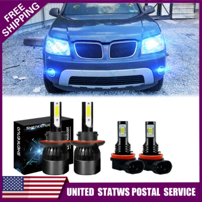 Kit de faros delanteros LED + faros antiniebla para Pontiac Torrent 2006-2009 8000K 4X Foto 1 de 4