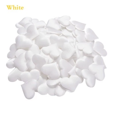 Paquete de 100 corazones de tela satinada de 1-3/8" (34 mm) decoraciones de confeti de mesa cama #12 Foto 1 de 2