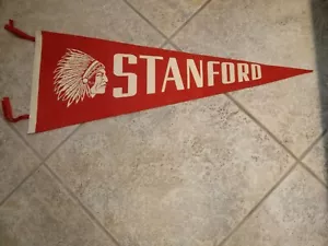 1950 Stanford University Indian Chief Head Pennant Flag - Picture 1 of 4